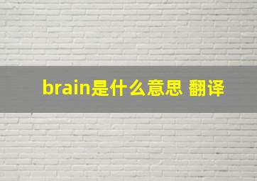 brain是什么意思 翻译